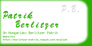 patrik berlitzer business card